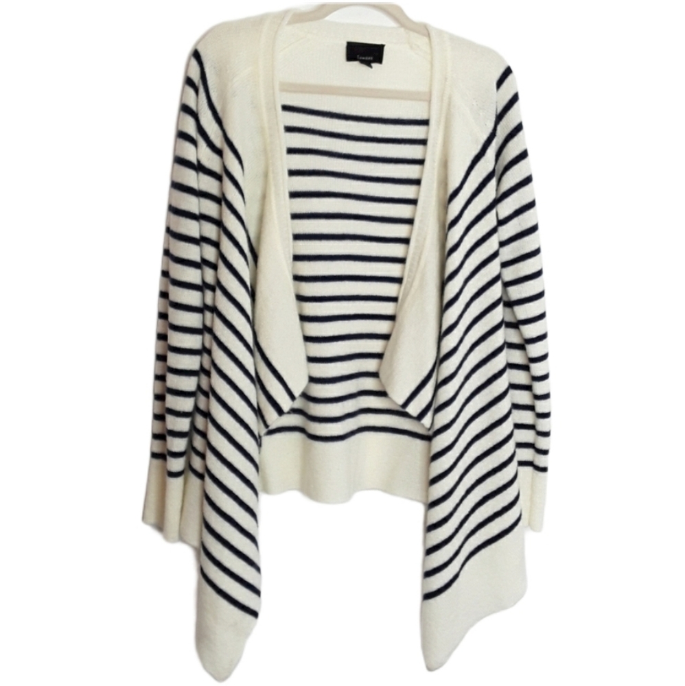 Lumiere Long Sleeve Striped Waterfall Cardigan EUC sz M